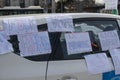 Taxi drivers demonstrate against the Ã¢â¬ÅUberizationÃ¢â¬Â of the service in Madrid, Spain Royalty Free Stock Photo